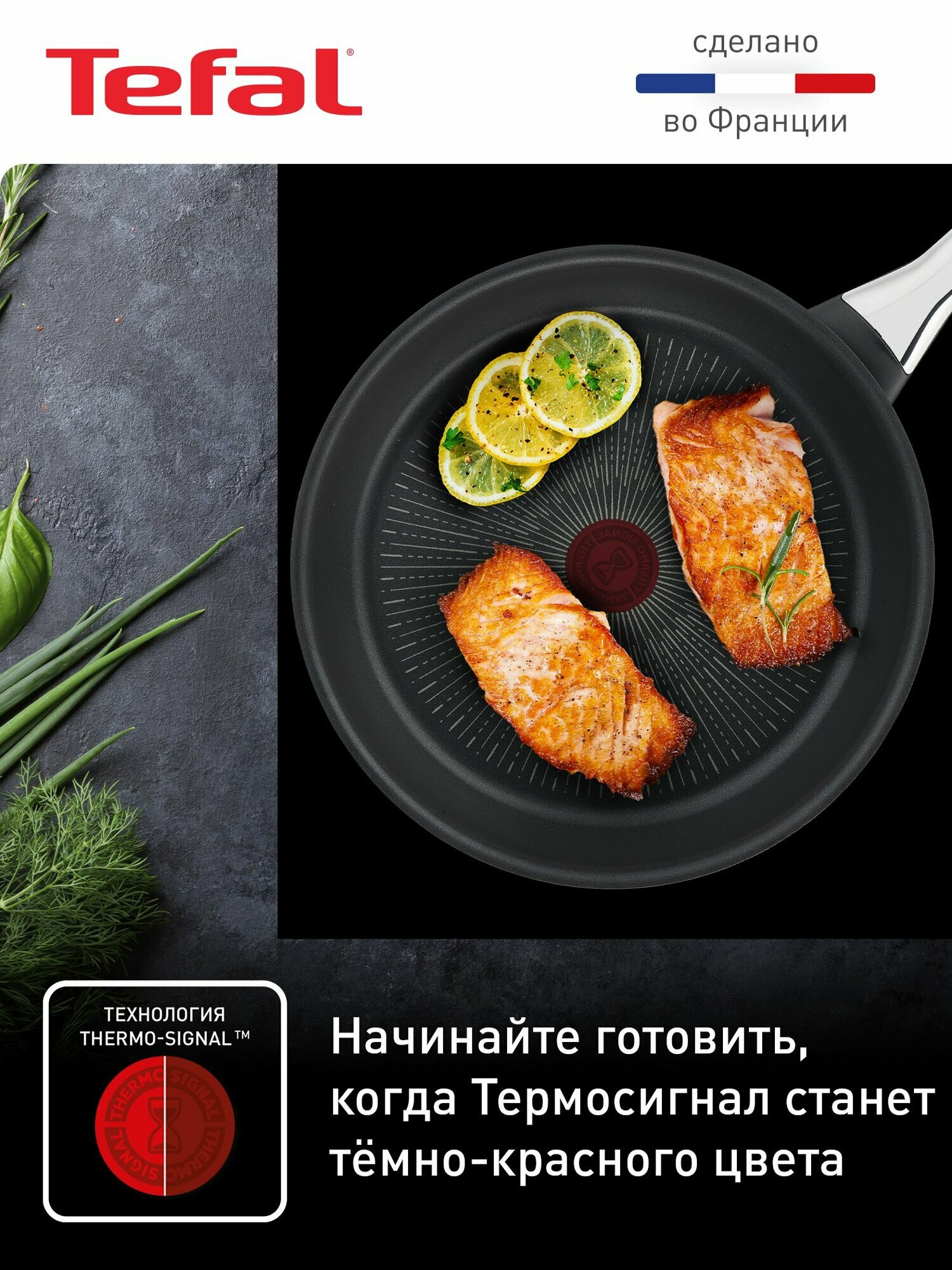 Сковорода Tefal Excellence 28 см, с индикатором температуры, с антипригарным покрытием, для газовых, электрических и индукционных плит, сделано во Франции — фото 2