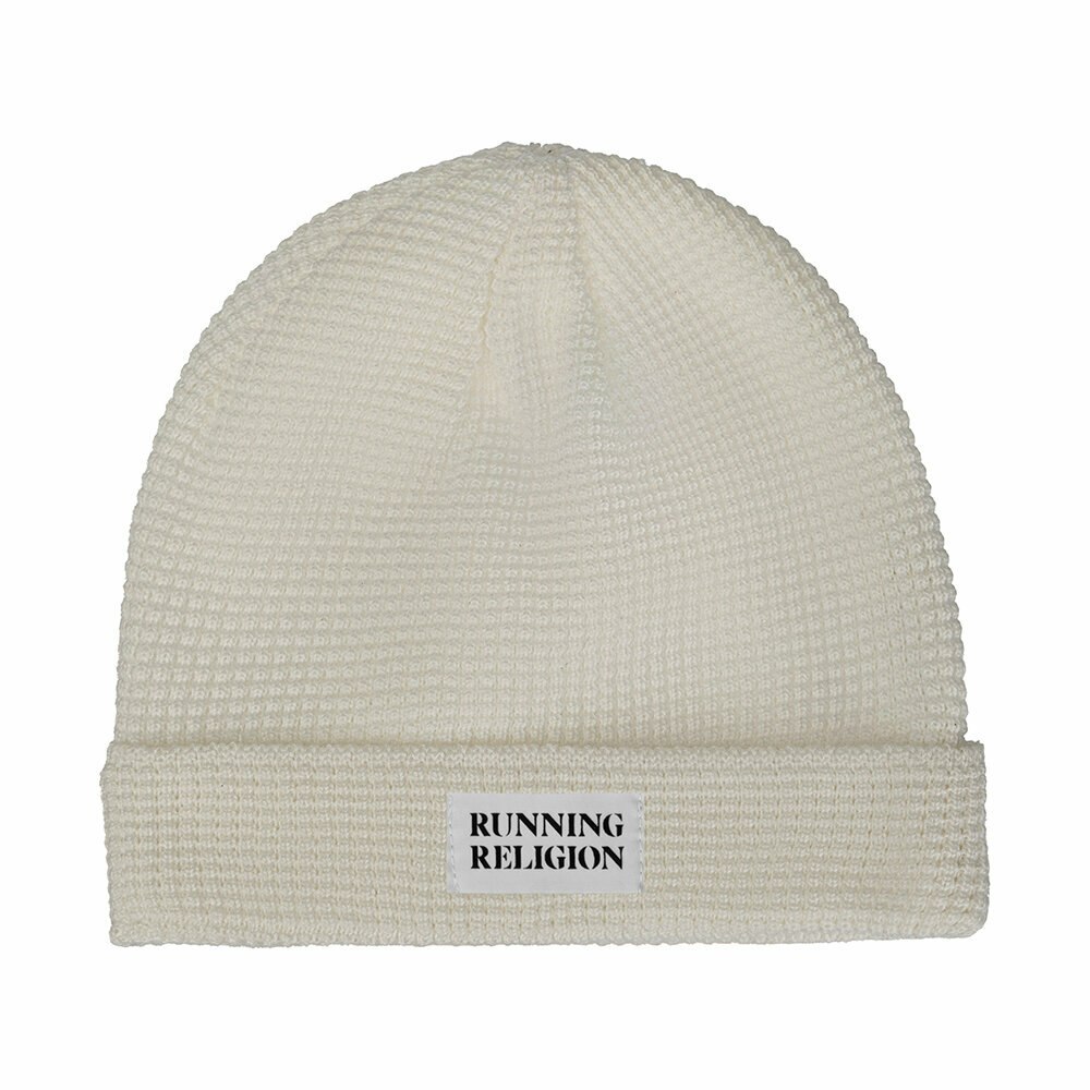Шапка RUNNING RELIGION ONE LAYER WATCH BEANIE LOGO white для мужчин и женщин