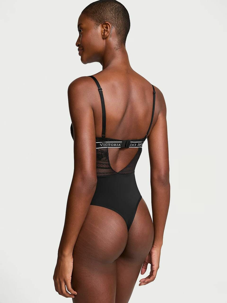 Боди бельевое Victoria's Secret Lacie Striped Floral Underwire Bodysuit — фото 2
