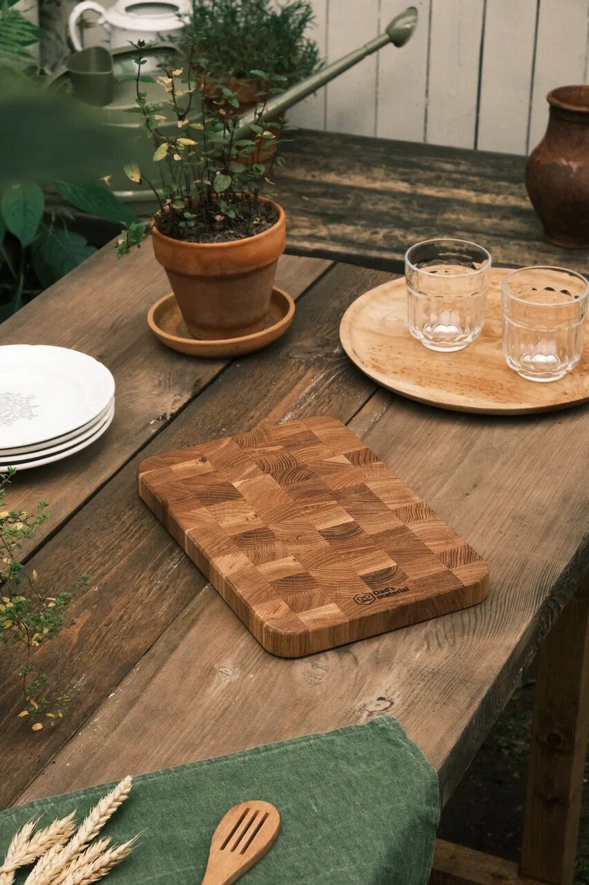 Разделочная доска Dad's material, массив дуба, 30x20 см, двухсторонняя натуральное дерево — фото 2